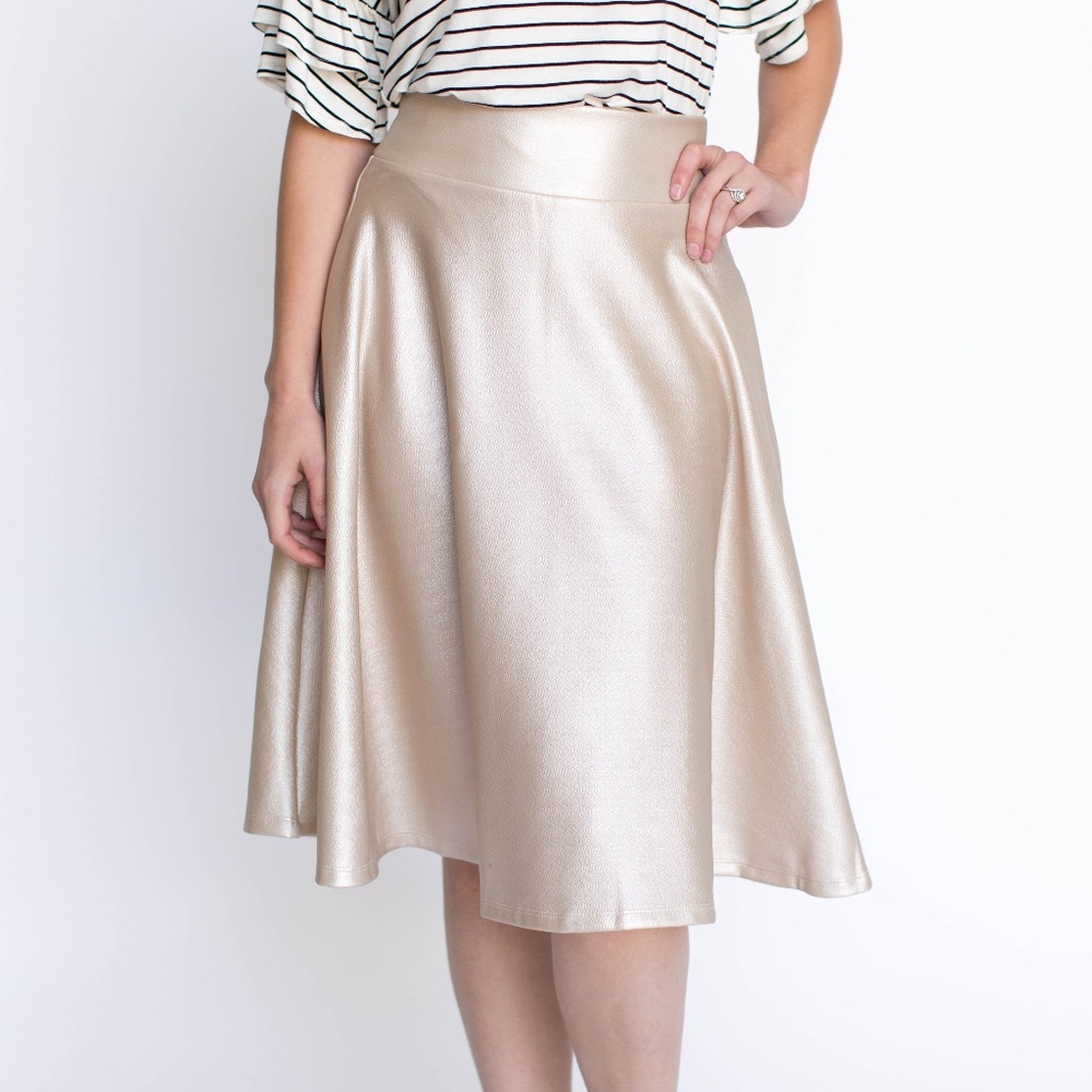 Agnes & Dora Champagne Midi Skirt